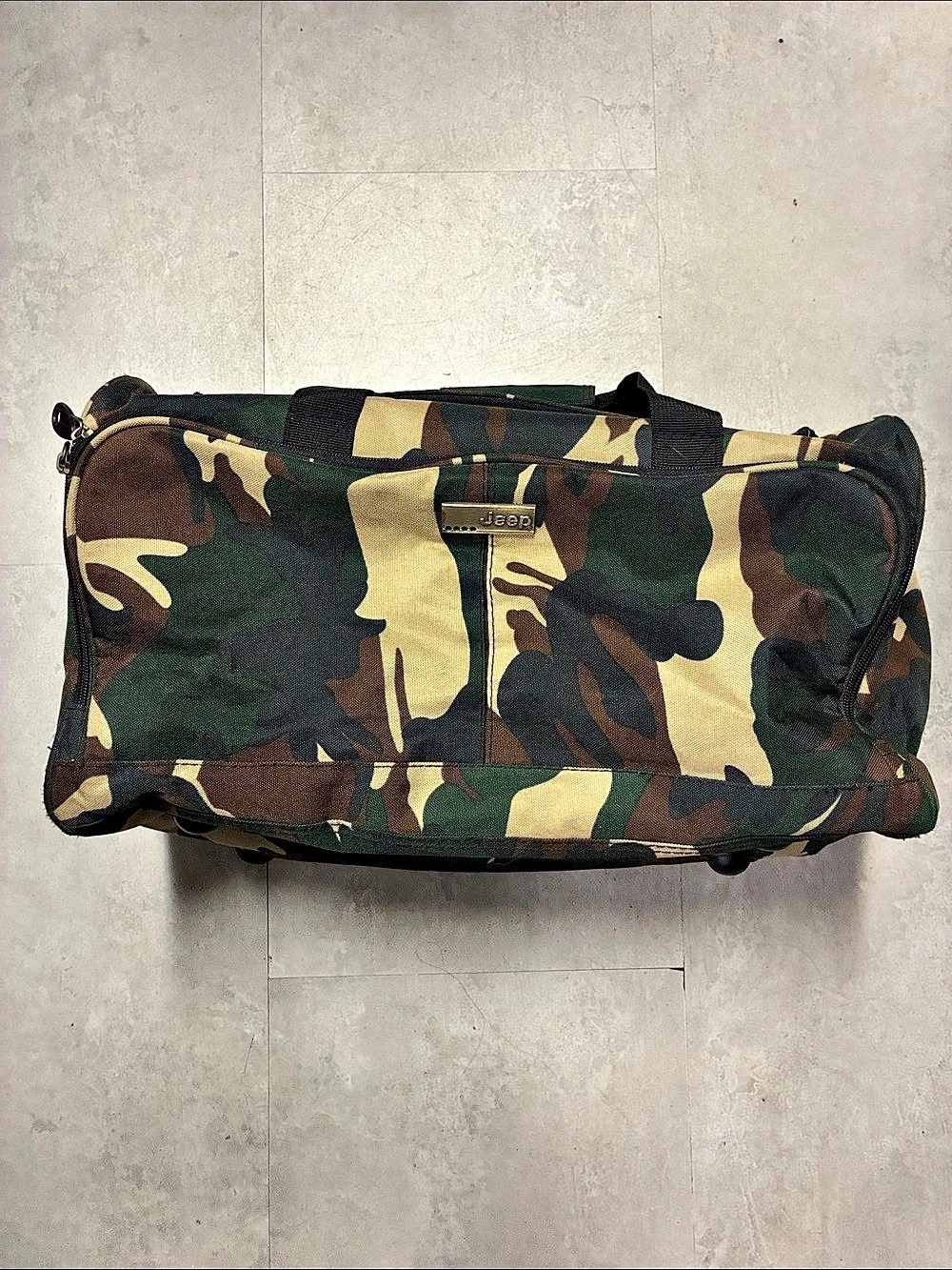 Jeep Camo Travel Duffel in Green & Brown